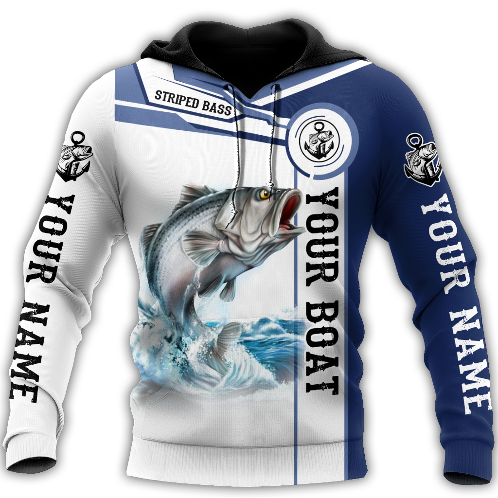 Custom name Striped Bass fishing Catch and Release 3D Design print shirts
