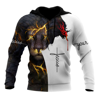 Premium Christian Jesus Lion Easter Personalized Name 3D All Over Printed Unisex Shirts HV