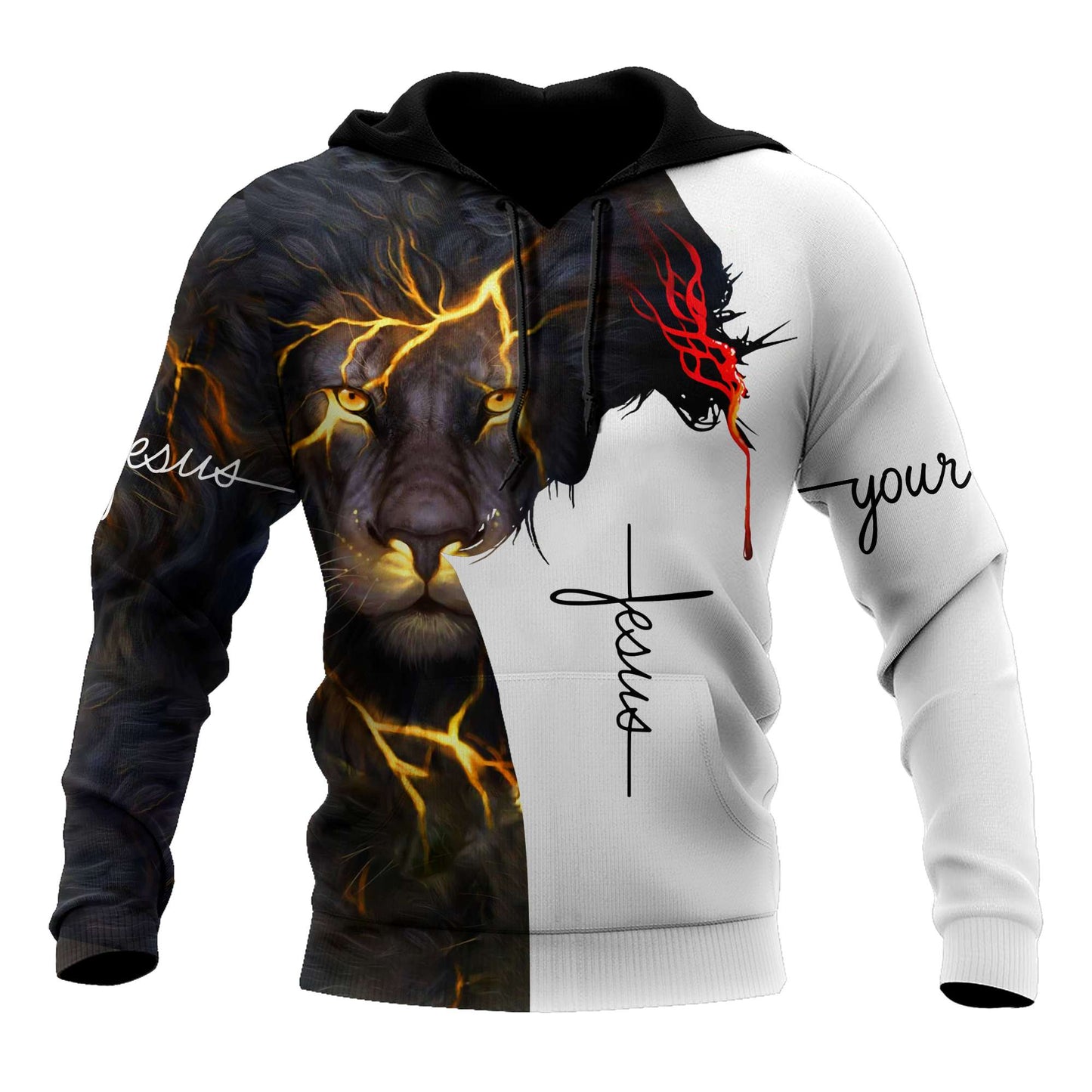 Jesus Christ Lion Way Maker Miracle Worker Personalized Name 3D Printed Hoodie, T-Shirt for Men and Women