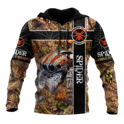 Spider Tarantula Camou 3D All Over Printed Premium Unisex Hoodie ML
