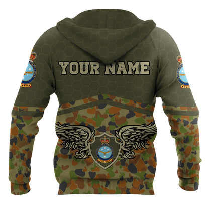 Premium Personalized Australian Air Force Camo Anzac Day 3D Printed Hoodie