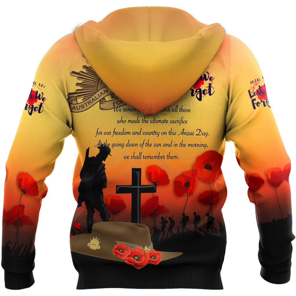 Premium Anzac Day Lest We Forget Poppy 3D Printed Unisex Shirts TN