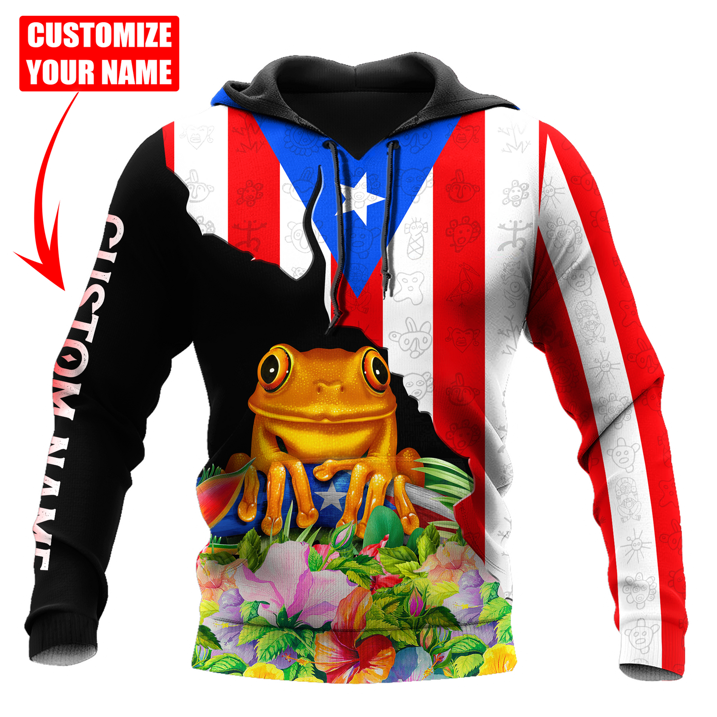 Customize Name Puerto Rico 3D All Over Printed Unisex Shirts