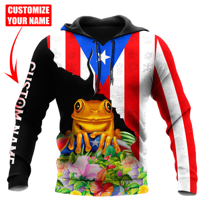 Customize Name Puerto Rico 3D All Over Printed Unisex Shirts