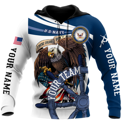 Custom name US Navy Veteran Team Boat 3d printed shirts Proud Military
