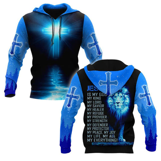 Faith in God Blue Cross - Christian - 3D All Over Printed Style for Men and Women