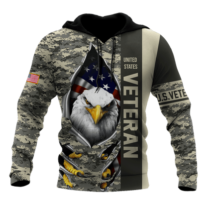 Eagle US Veteran 3D All Over Printed Hoodie