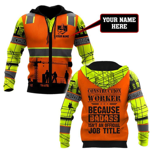 Construction Worker Safety Badass Custom name 3D Printed Shirts