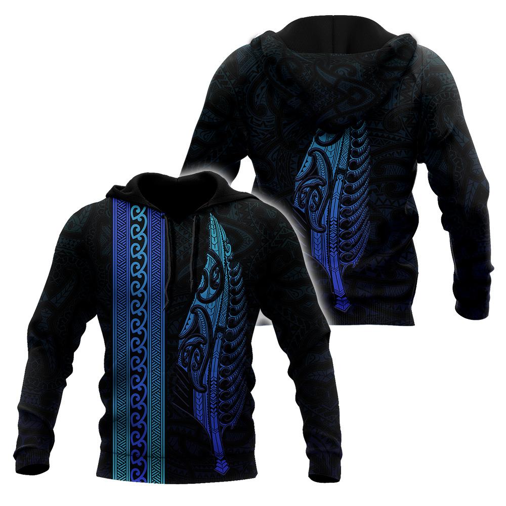 Maori Silver Fern Blue 3D All Over Printed Unisex Shirts