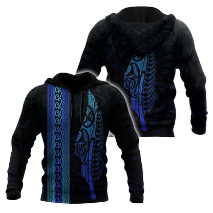 Maori Silver Fern Blue 3D All Over Printed Unisex Shirts