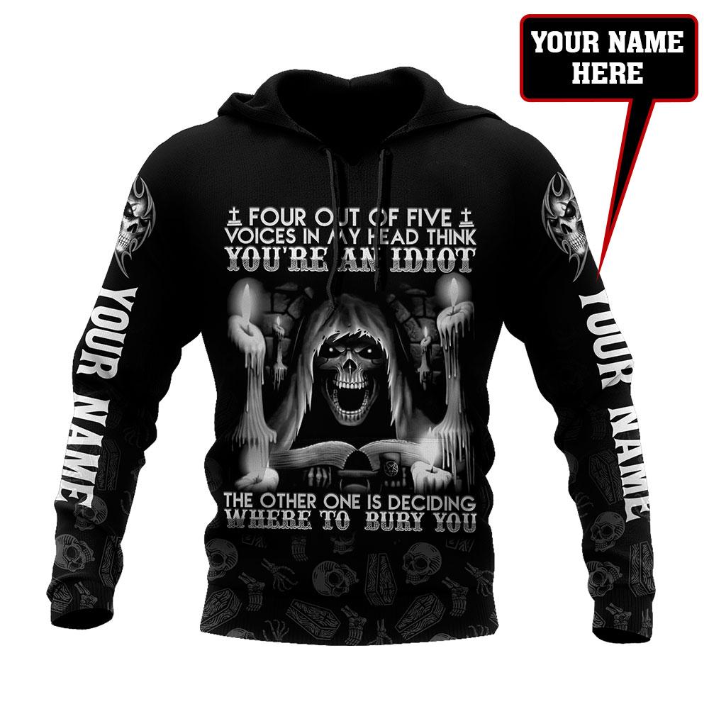 Customize Name Tattoo Skull Hoodie For Men And Women AM15042103