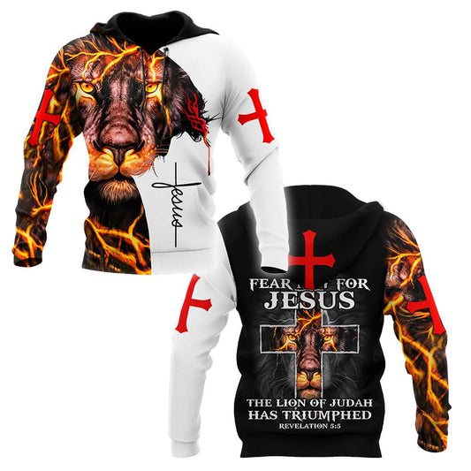 Faith in God Lightning Lion - Christian - 3D All Over Printed Style for Men and Women