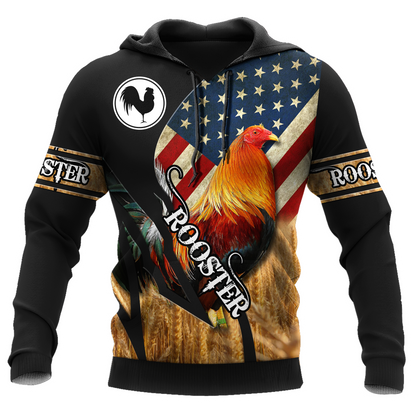 Personalized American Rooster 3D Printed Unisex Shirt