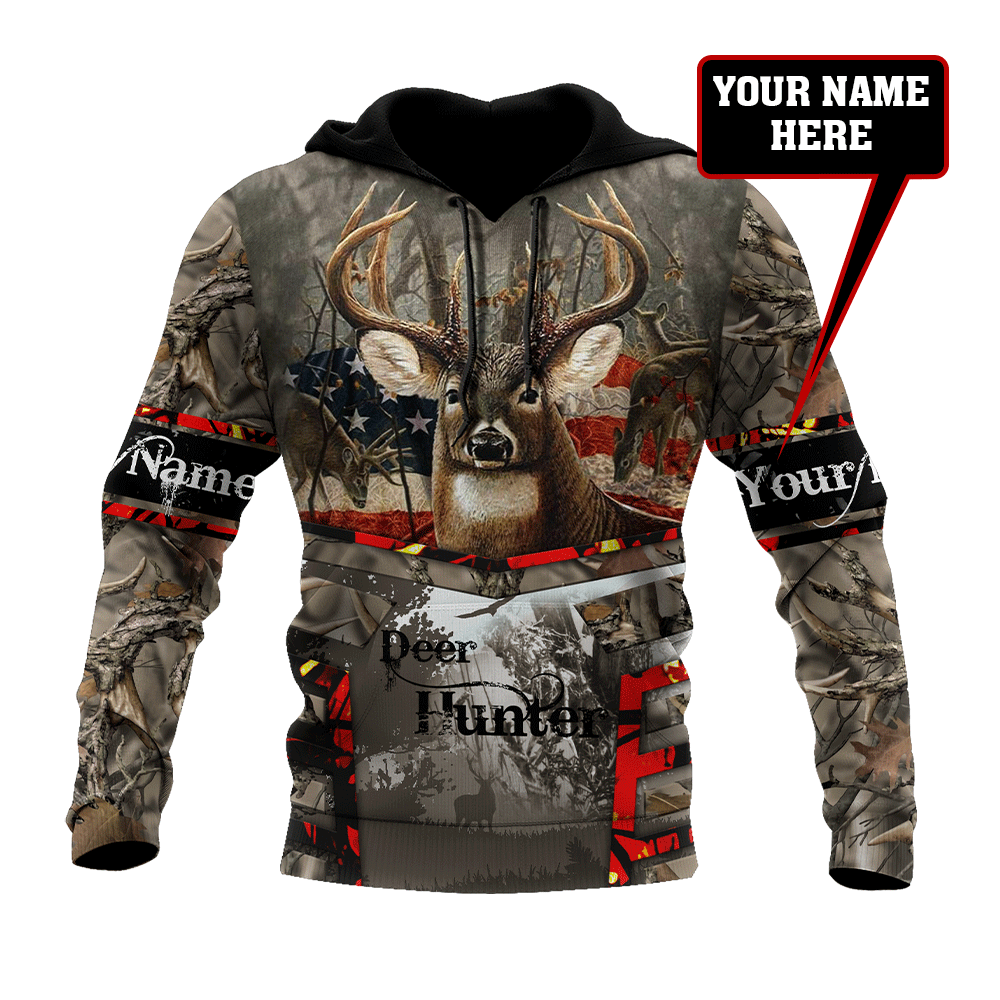 Deer Hunting Personalized Name 3D All Over Printed Shirts
