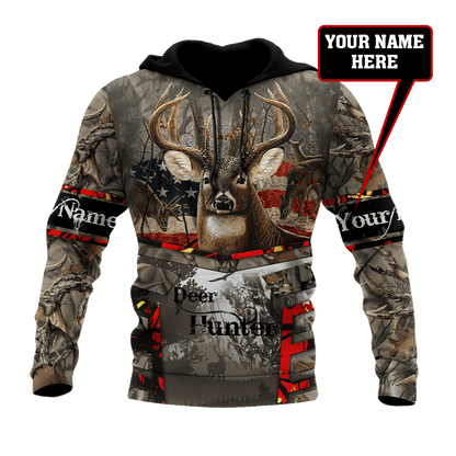 Deer Hunting Personalized Name 3D All Over Printed Shirts