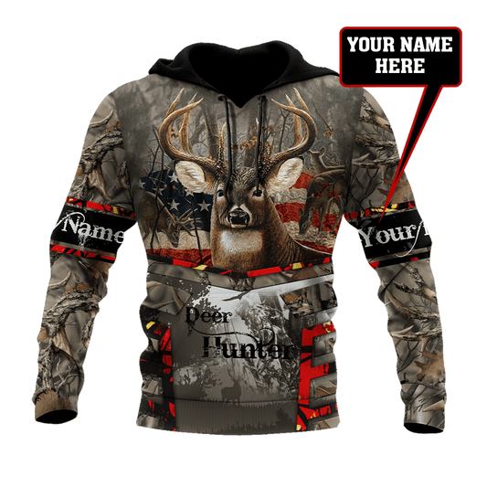 Deer Hunting Personalized Name 3D All Over Printed Shirts