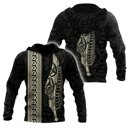 Maori Silver Fern Gold 3D Printed Unisex Shirts