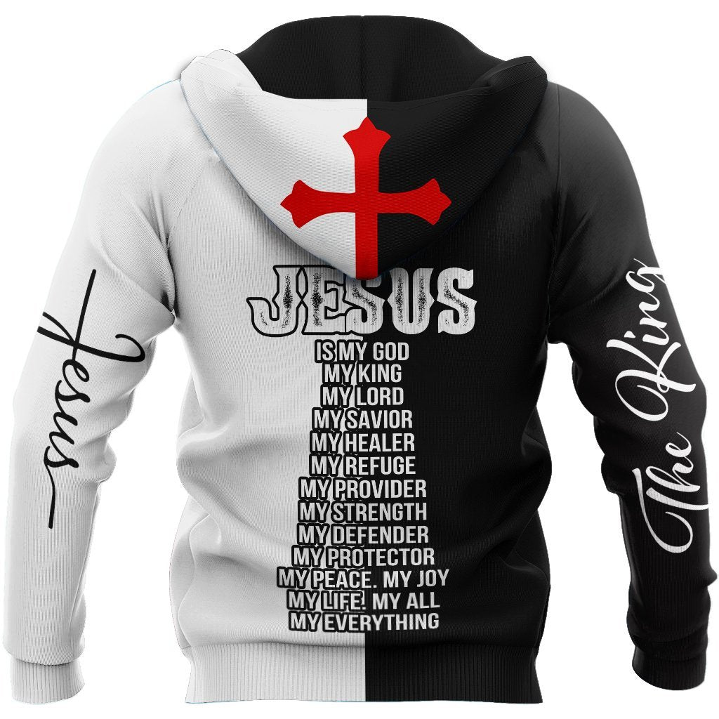 Jesus Christ Cross Lion god Bless Personalized Name 3D Printed Hoodie, T-Shirt for Men and Women