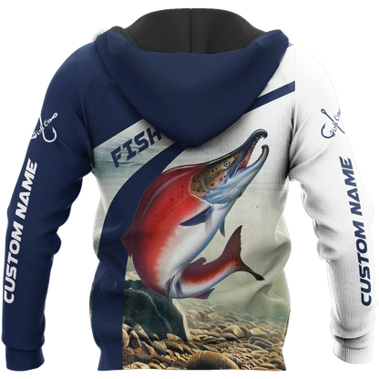 Custom name Trout-Salmon fishing design 3d print shirts