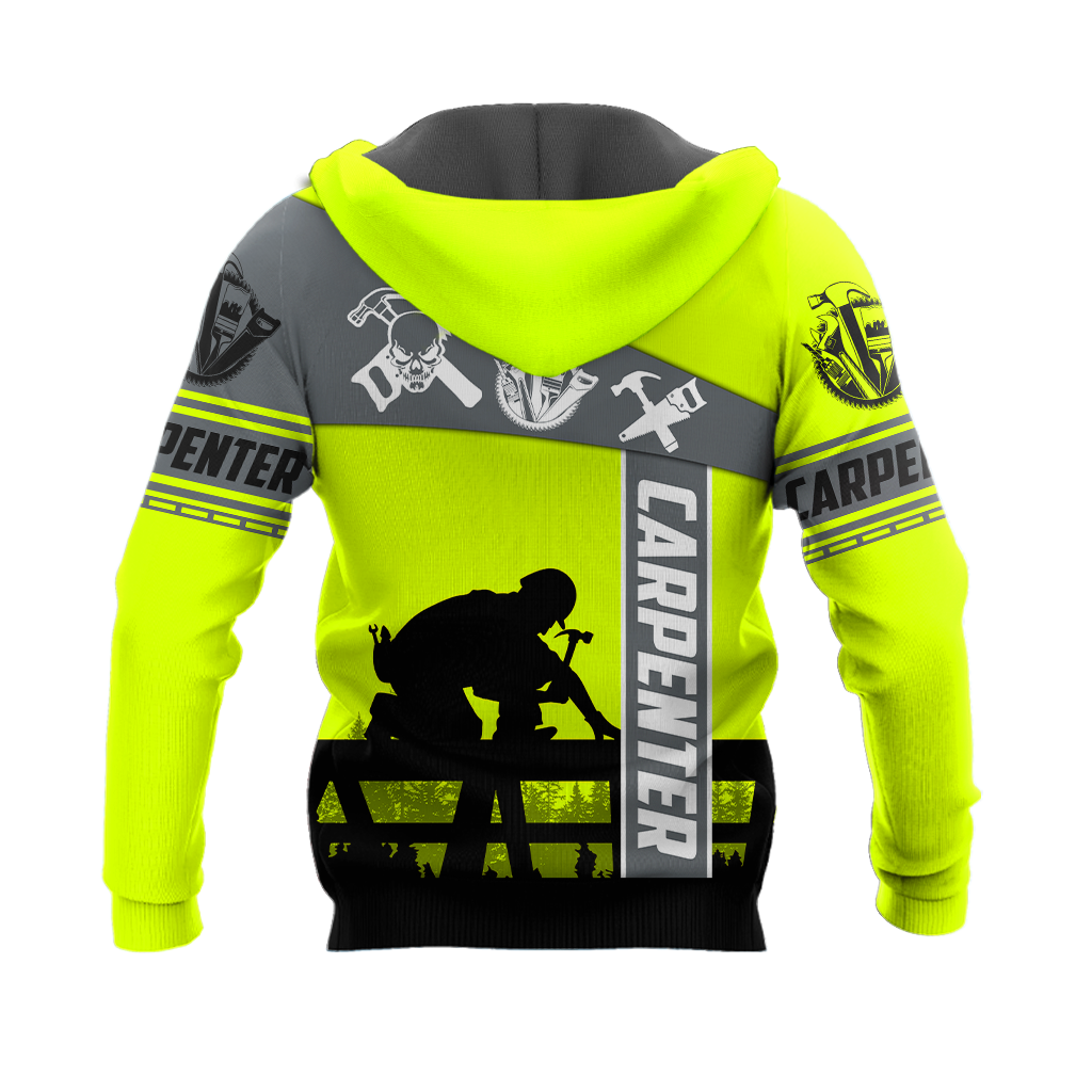 Personalized Name Carpenter 3D All Over Printed Unisex Shirts Green Neon Ver 2