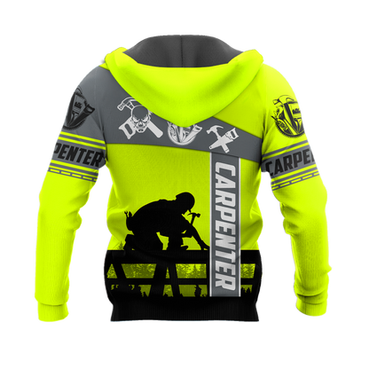 Personalized Name Carpenter 3D All Over Printed Unisex Shirts Green Neon Ver 2