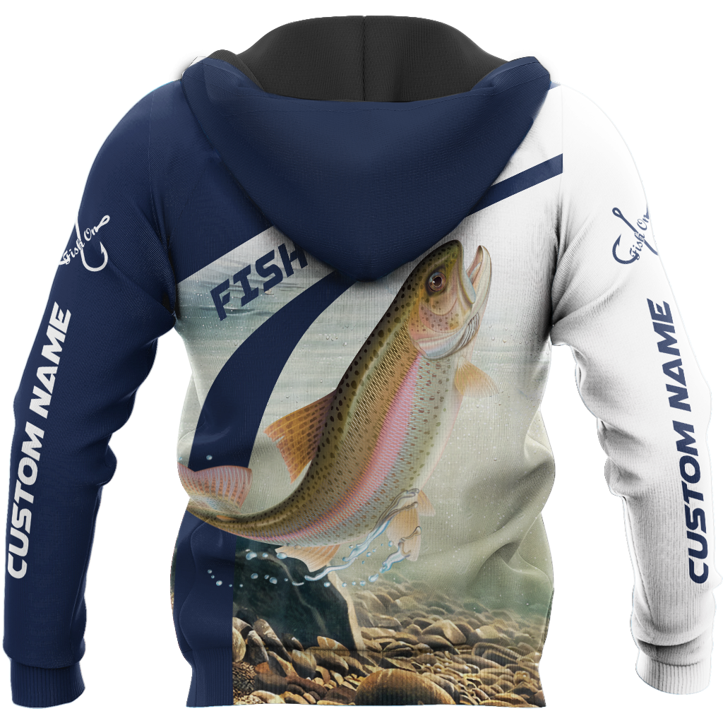 Custom name Rainbow Trout fishing design 3d print shirts