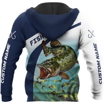 Custom name Northern Pike fishing design 3d print shirts