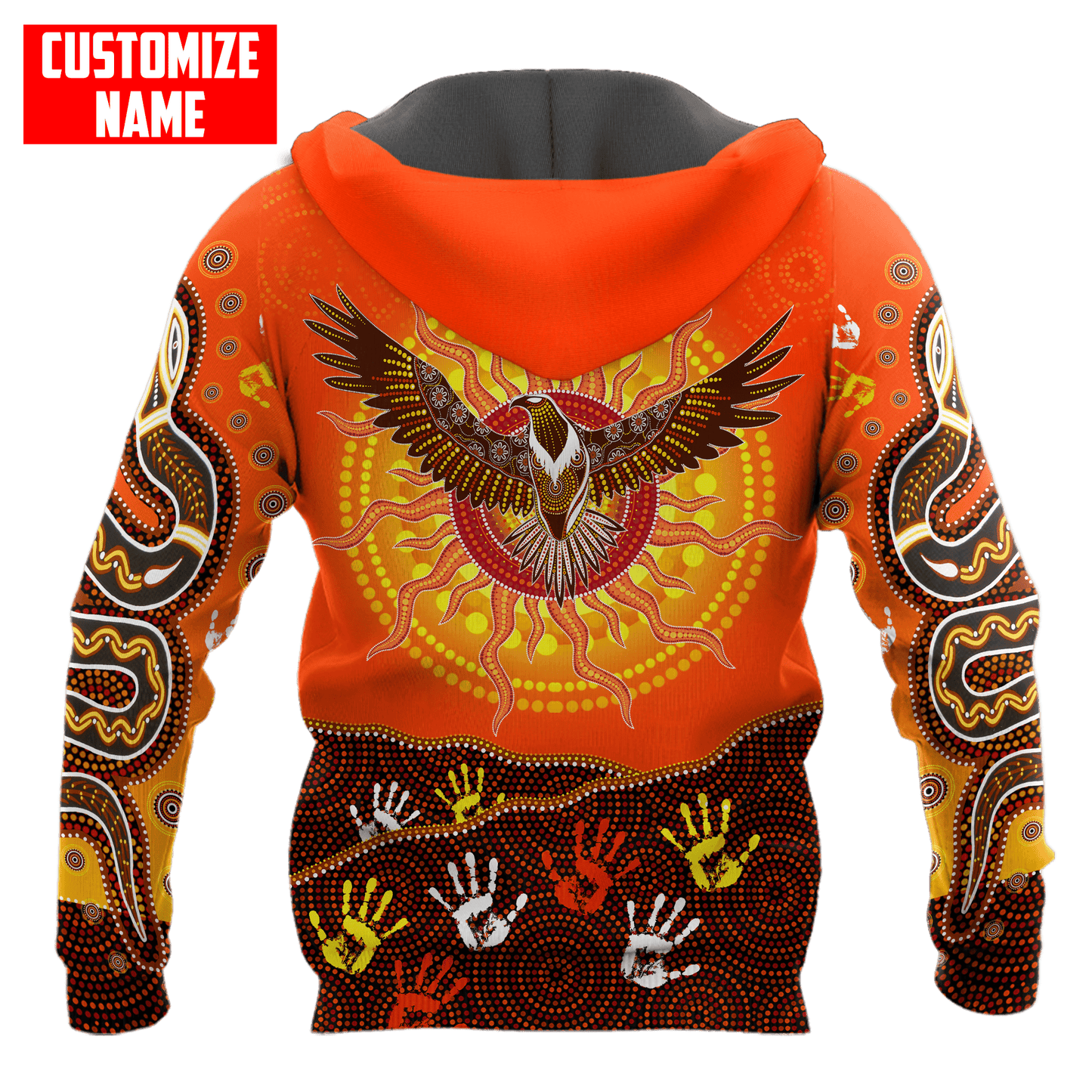 Aboriginal Eagle Flying into Sunset Custom name 3D printed winter shirts