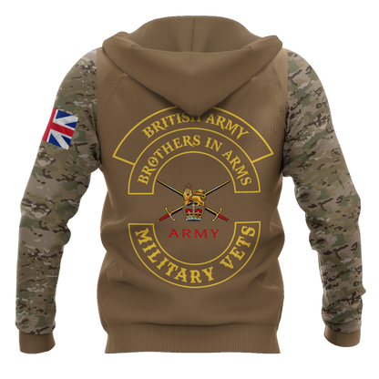 Custom name British Army Brothers in arms UK Veteran 3D print shirts