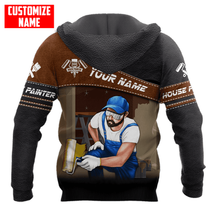 Tmarc Tee Personalized Name Painter 3D All Over Printed Unisex Shirts Leather Texture
