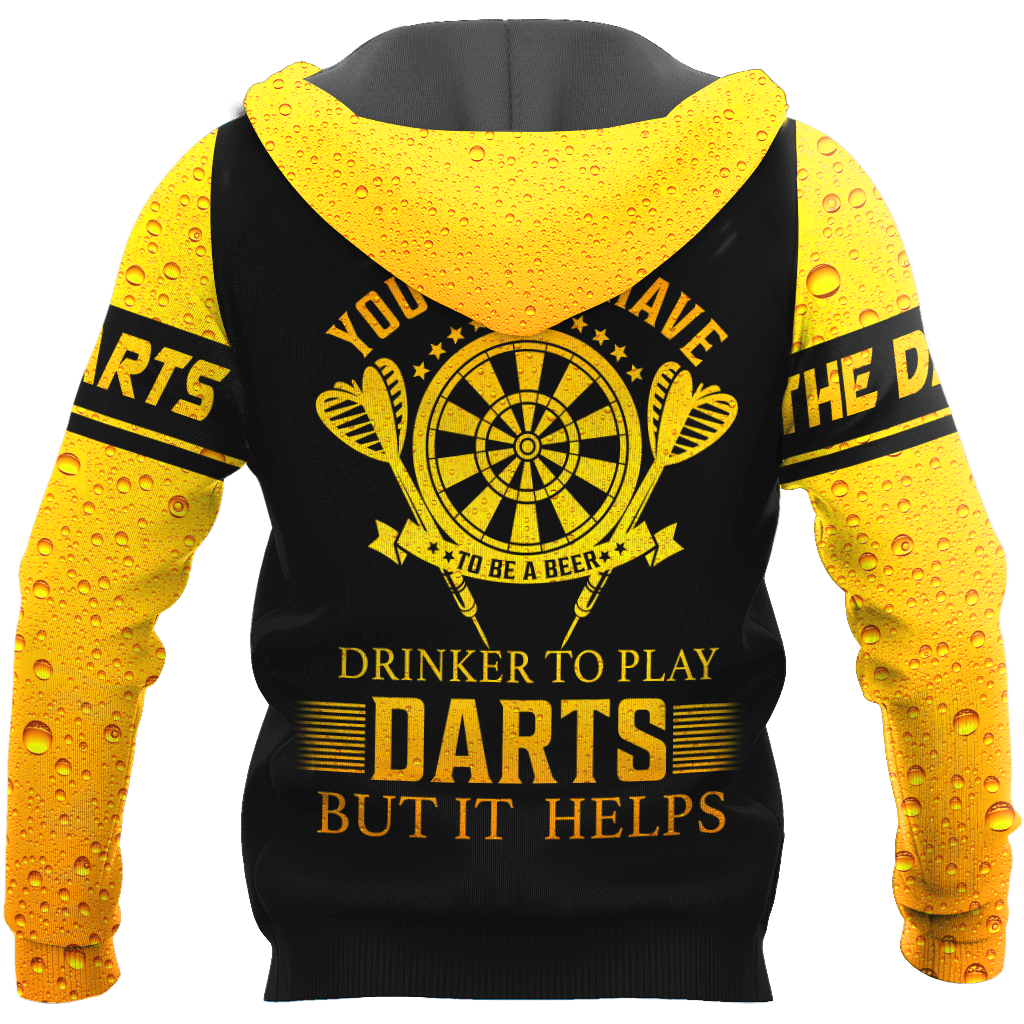 Darts Player No4 You Don't Have To Be A Beer 3D Printed Personalized Unisex Hoodie ML