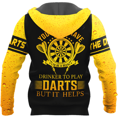 Darts Player No4 You Don't Have To Be A Beer 3D Printed Personalized Unisex Hoodie ML