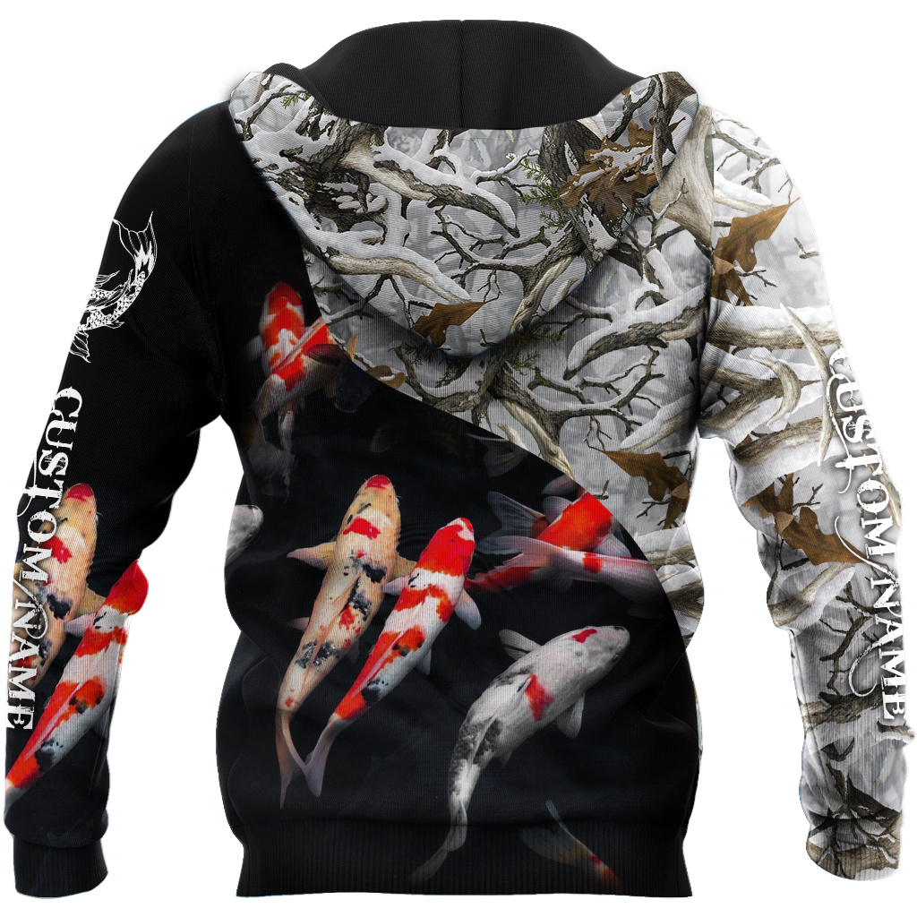 Custom name Koi fish underwater 3D Design print shirts