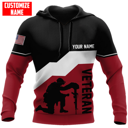 Custom Name US Veteran  3D All Over Printed