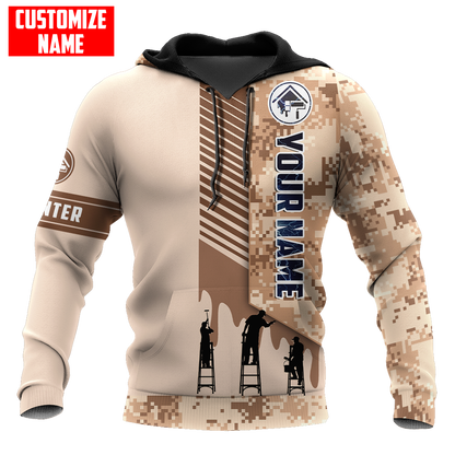 Tmarc Tee Personalized Name Painter 3D All Over Printed Unisex Shirts Brown Camo