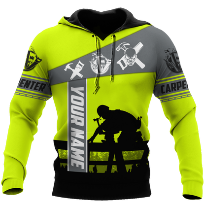 Personalized Name Carpenter 3D All Over Printed Unisex Shirts Green Neon Ver 2