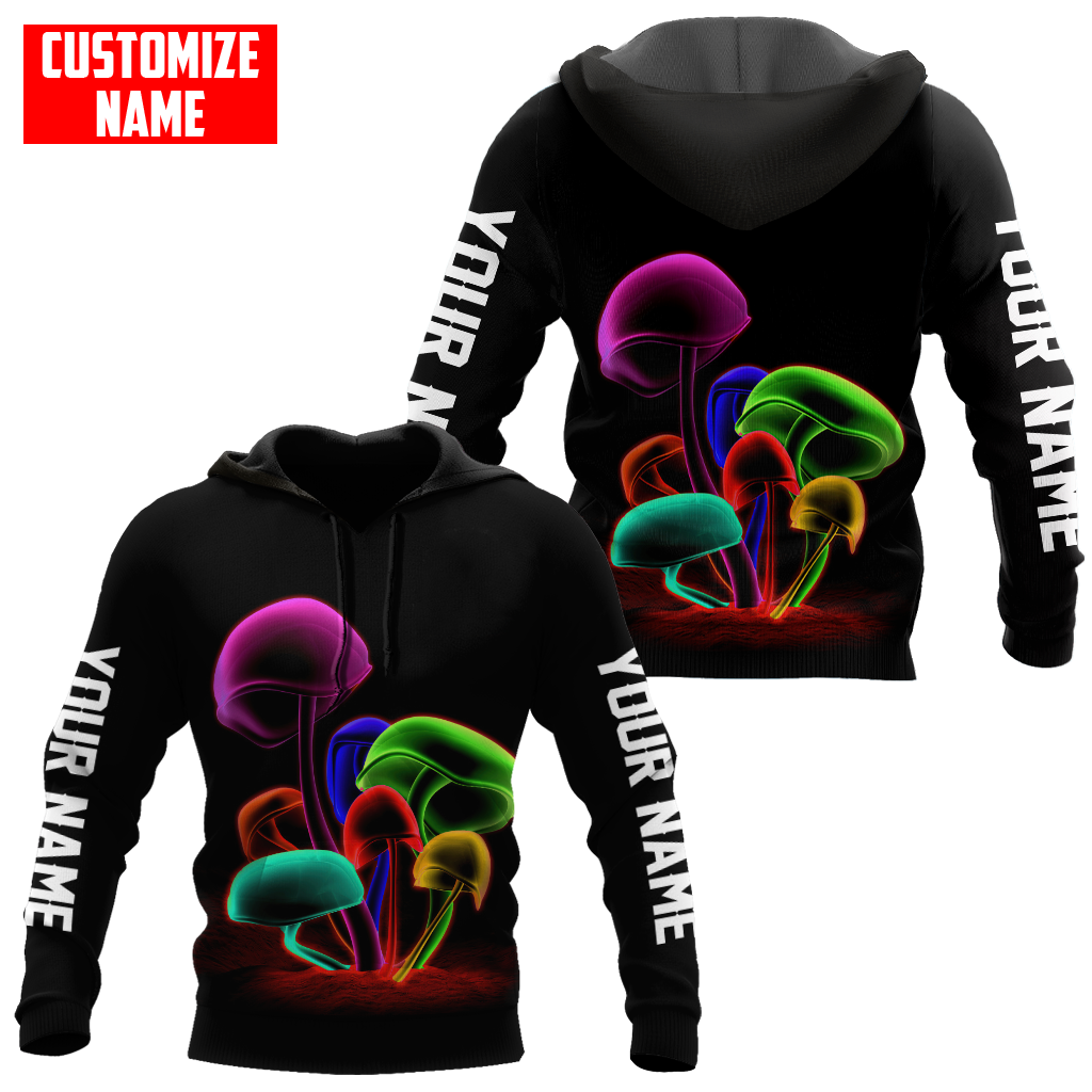 Customize Name Mushroom Hippie 3D All Over Printed Unisex Shirts