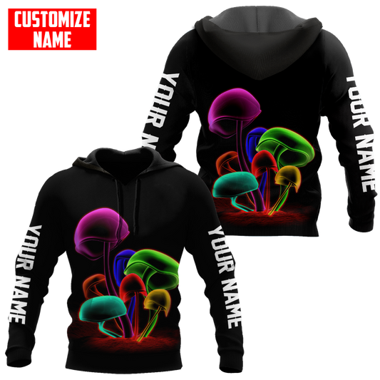 Customize Name Mushroom Hippie 3D All Over Printed Unisex Shirts