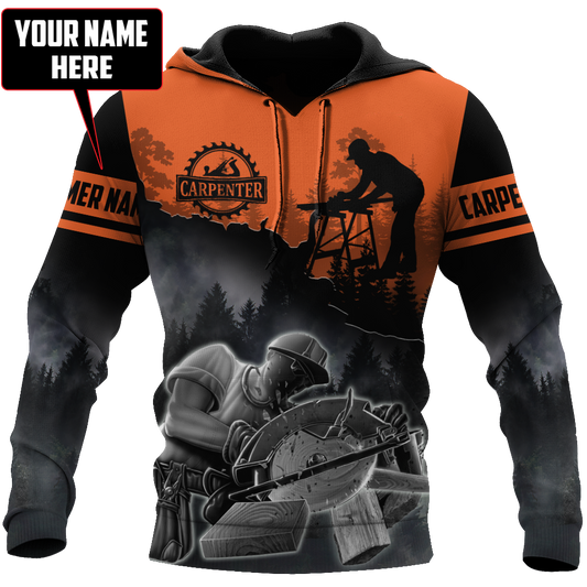 Personalized Name Carpenter 3D All Over Printed Unisex Shirts Orange Ver 2