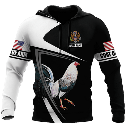 Personalized American Rooster 3D Printed Unisex Shirt