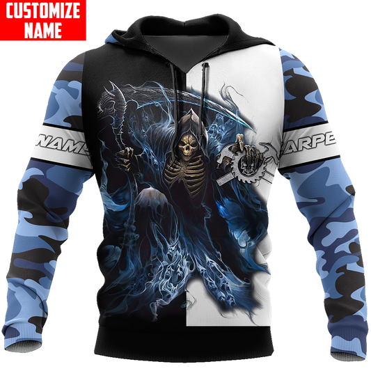 Personalized Name Carpenter 3D All Over Printed Unisex Blue Camo