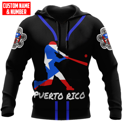 Customize Name And Number Puerto Rico 3D All Over Printed Unisex Shirts