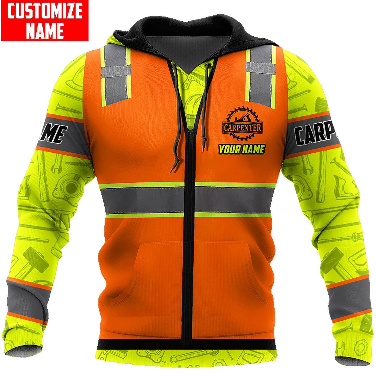 Personalized Name Carpenter 3D All Over Printed Unisex Safety Ver 5