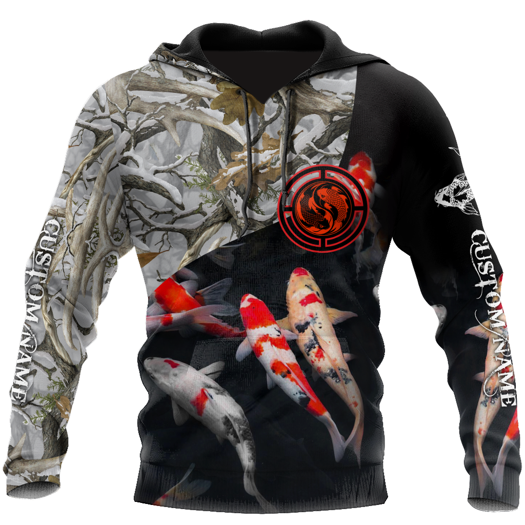 Custom name Koi fish underwater 3D Design print shirts