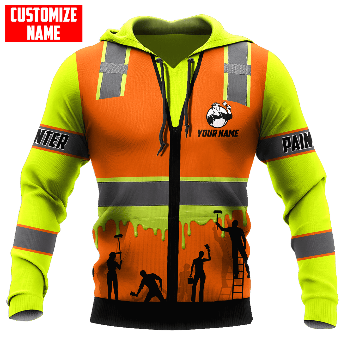 Tmarc Tee Personalized Name Painter 3D All Over Printed Unisex Shirts Safety