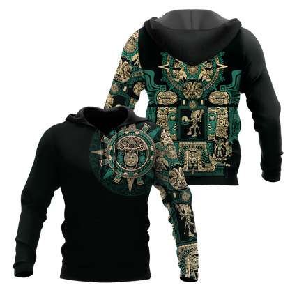 Aztec Mexican Blue 3D All Over Printed Unisex Shirts no1