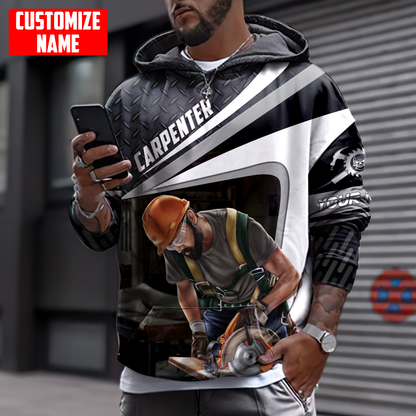 Personalized Name Carpenter 3D All Over Printed Unisex Shirts Metal Pattern Ver5