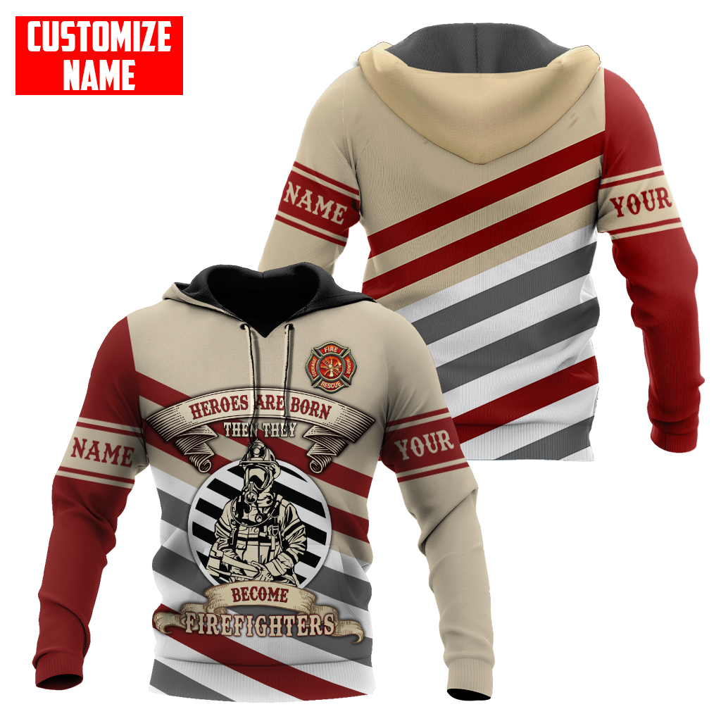 Customize Name Firefighter 3D All Over Printed Unisex Shirts