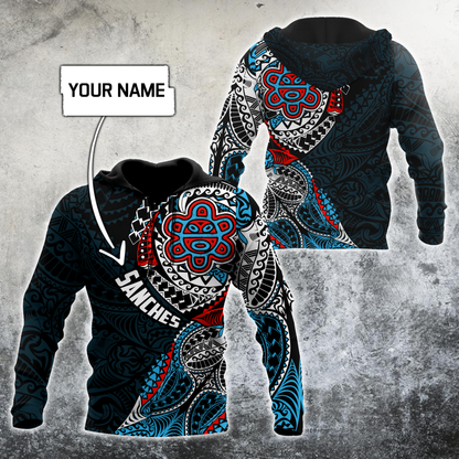 Customize Name Puerto Rico Tattoo Hoodie For Men And Women
