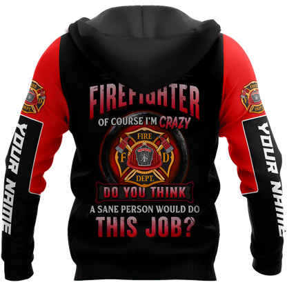 Customize Name Firefighter 3D All Over Printed Unisex Shirts